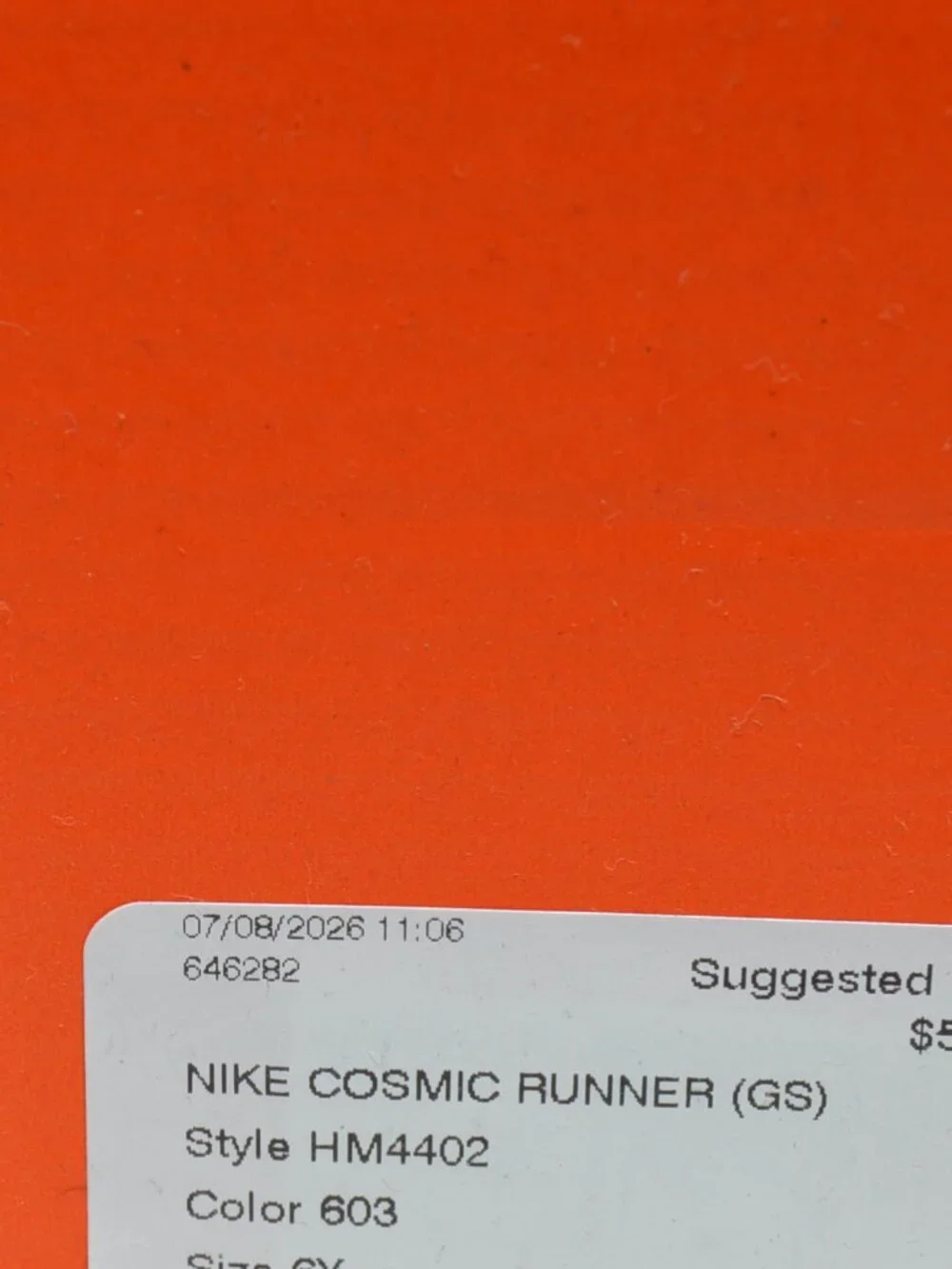 Nike Cosmic Runner (GS) Size 5Y (New)